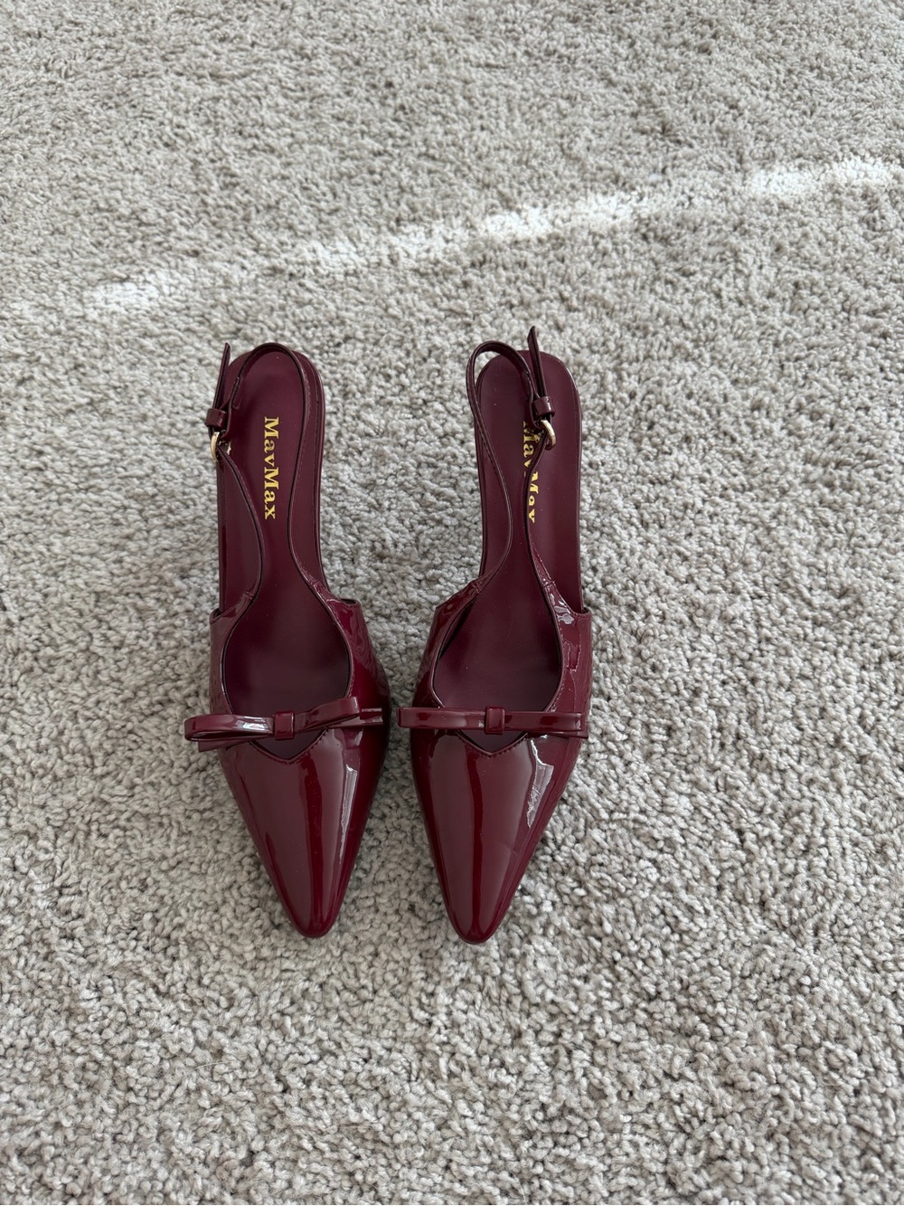 Patent Slingback Pointed-Toe Cherry red heels 🍒
